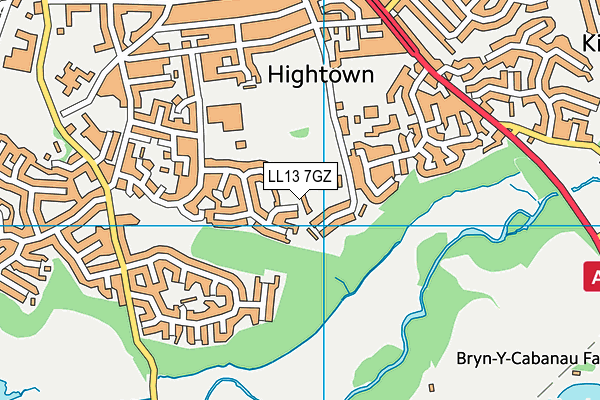 LL13 7GZ map - OS VectorMap District (Ordnance Survey)