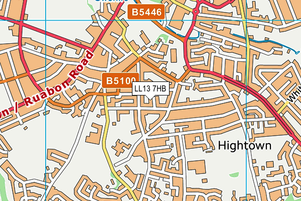 LL13 7HB map - OS VectorMap District (Ordnance Survey)