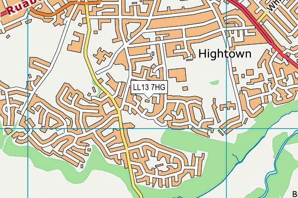 LL13 7HG map - OS VectorMap District (Ordnance Survey)