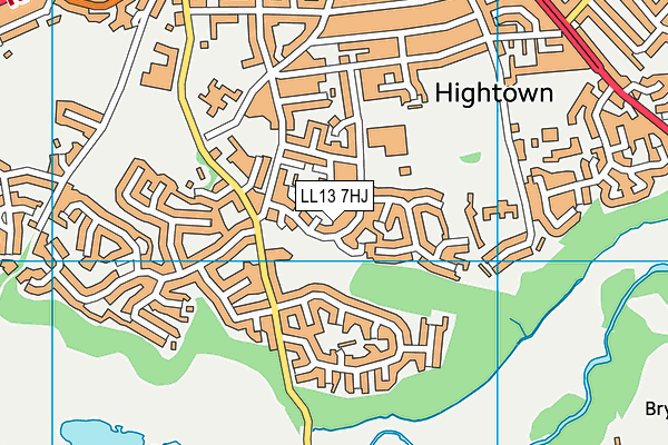 LL13 7HJ map - OS VectorMap District (Ordnance Survey)