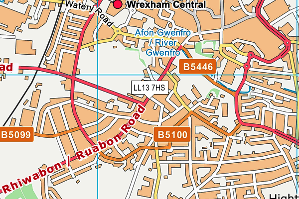 LL13 7HS map - OS VectorMap District (Ordnance Survey)