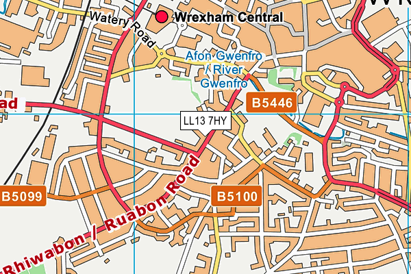 LL13 7HY map - OS VectorMap District (Ordnance Survey)