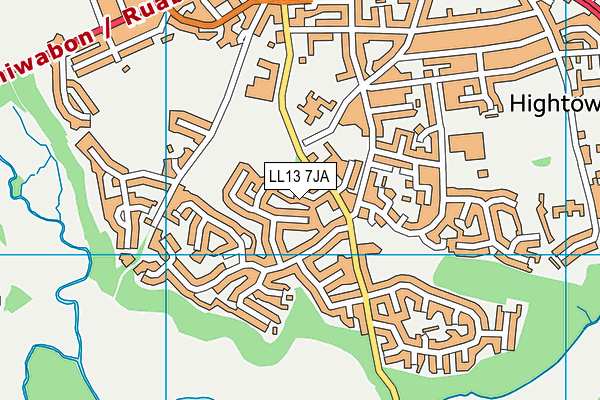 LL13 7JA map - OS VectorMap District (Ordnance Survey)