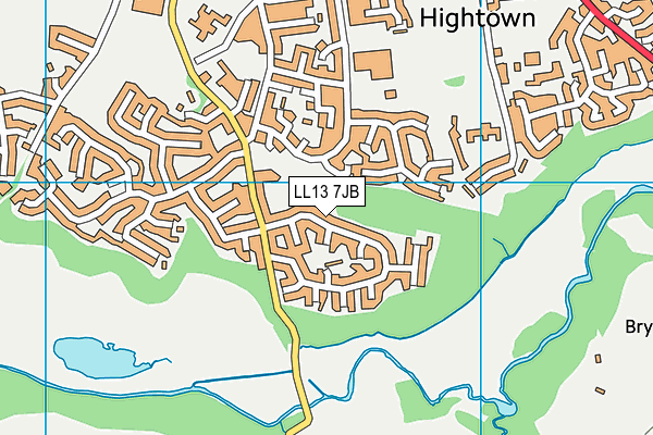 LL13 7JB map - OS VectorMap District (Ordnance Survey)