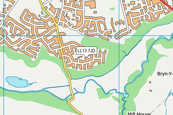 LL13 7JD map - OS VectorMap District (Ordnance Survey)