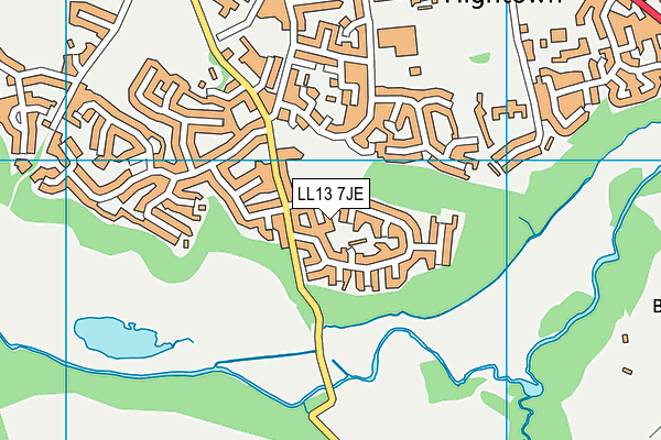 LL13 7JE map - OS VectorMap District (Ordnance Survey)