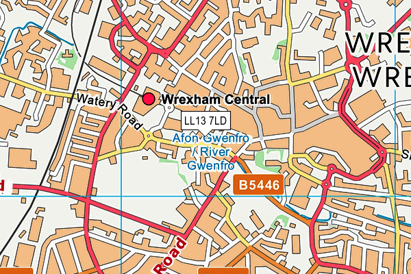 LL13 7LD map - OS VectorMap District (Ordnance Survey)