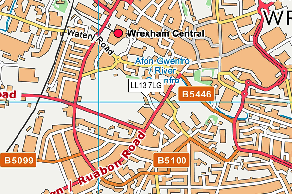 LL13 7LG map - OS VectorMap District (Ordnance Survey)