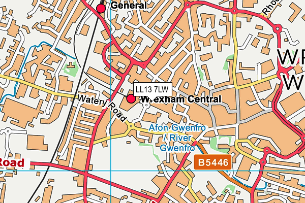 LL13 7LW map - OS VectorMap District (Ordnance Survey)
