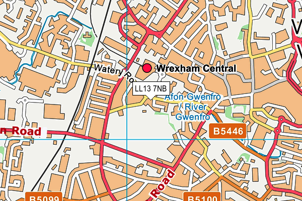 LL13 7NB map - OS VectorMap District (Ordnance Survey)