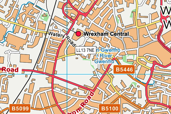 Woodlands Children's Development Centre map (LL13 7NE) - OS VectorMap District (Ordnance Survey)