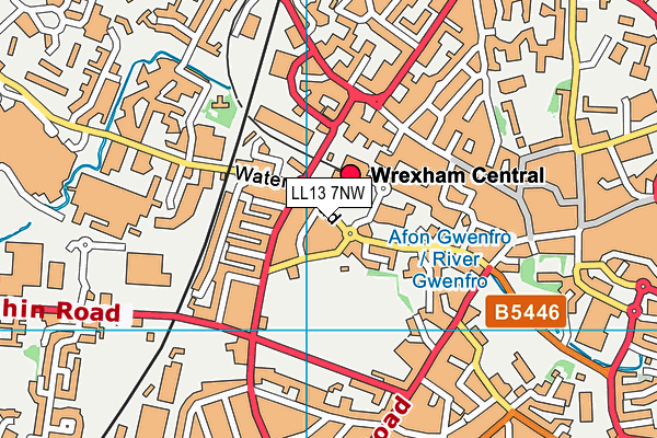 LL13 7NW map - OS VectorMap District (Ordnance Survey)