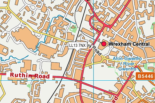 LL13 7NX map - OS VectorMap District (Ordnance Survey)