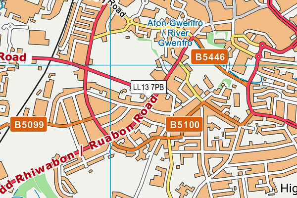 LL13 7PB map - OS VectorMap District (Ordnance Survey)