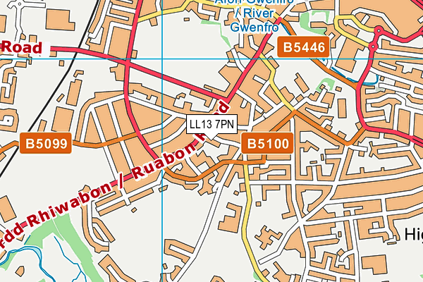 LL13 7PN map - OS VectorMap District (Ordnance Survey)