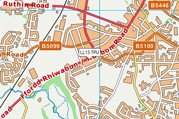 LL13 7PU map - OS VectorMap District (Ordnance Survey)