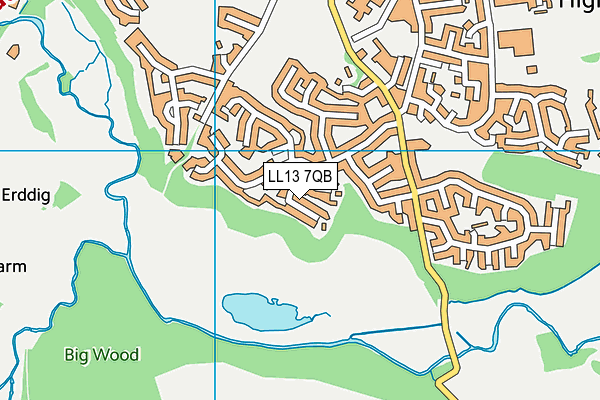 LL13 7QB map - OS VectorMap District (Ordnance Survey)