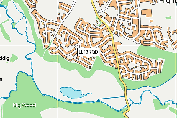 LL13 7QD map - OS VectorMap District (Ordnance Survey)