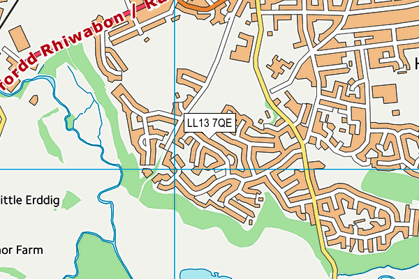 LL13 7QE map - OS VectorMap District (Ordnance Survey)