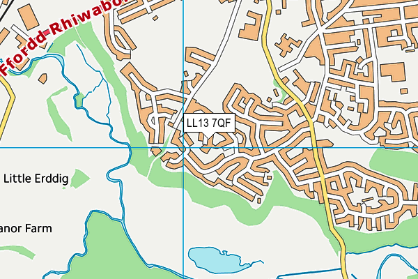 LL13 7QF map - OS VectorMap District (Ordnance Survey)