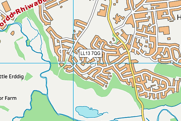 LL13 7QG map - OS VectorMap District (Ordnance Survey)