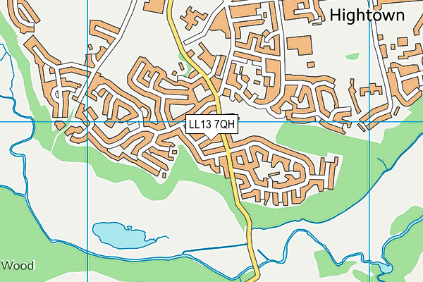LL13 7QH map - OS VectorMap District (Ordnance Survey)