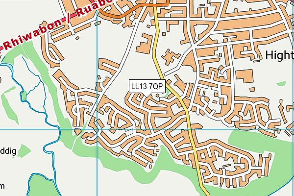 LL13 7QP map - OS VectorMap District (Ordnance Survey)