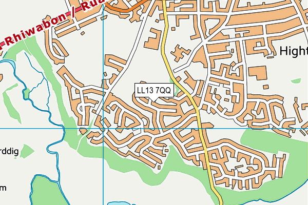LL13 7QQ map - OS VectorMap District (Ordnance Survey)