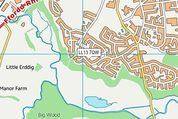 LL13 7QW map - OS VectorMap District (Ordnance Survey)