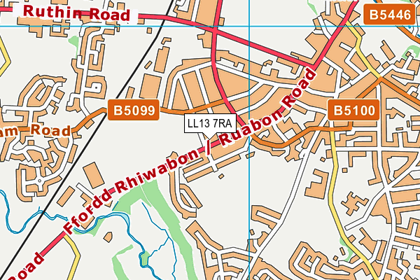 LL13 7RA map - OS VectorMap District (Ordnance Survey)