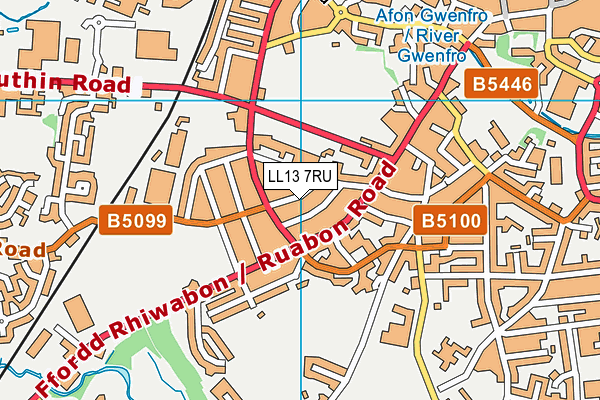 LL13 7RU map - OS VectorMap District (Ordnance Survey)