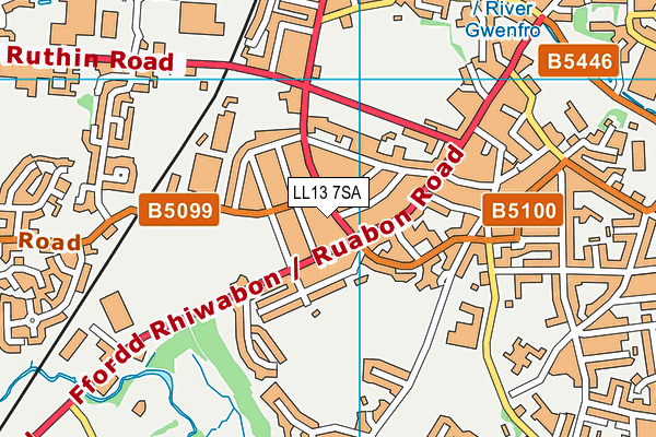 LL13 7SA map - OS VectorMap District (Ordnance Survey)