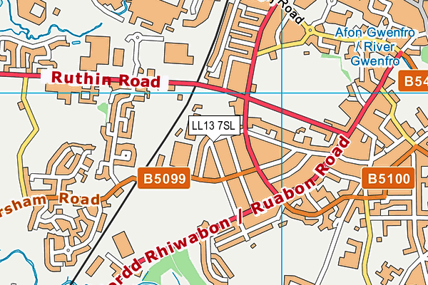 LL13 7SL map - OS VectorMap District (Ordnance Survey)