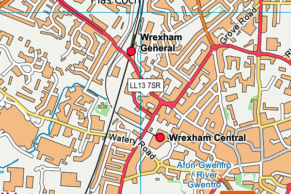 LL13 7SR map - OS VectorMap District (Ordnance Survey)