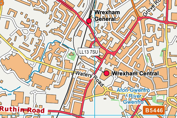 LL13 7SU map - OS VectorMap District (Ordnance Survey)