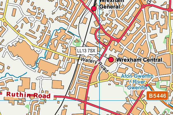 LL13 7SX map - OS VectorMap District (Ordnance Survey)