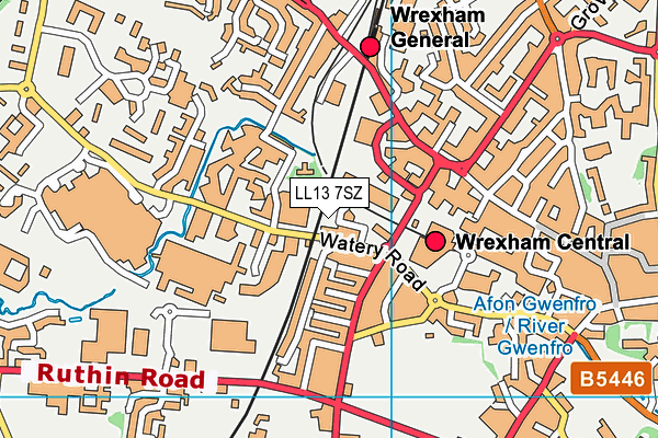 LL13 7SZ map - OS VectorMap District (Ordnance Survey)