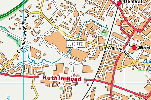 LL13 7TD map - OS VectorMap District (Ordnance Survey)