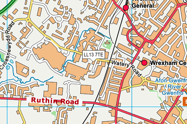LL13 7TE map - OS VectorMap District (Ordnance Survey)