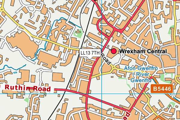 LL13 7TH map - OS VectorMap District (Ordnance Survey)