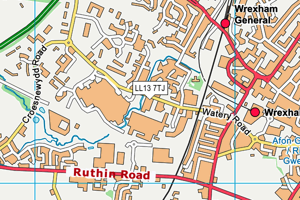 LL13 7TJ map - OS VectorMap District (Ordnance Survey)