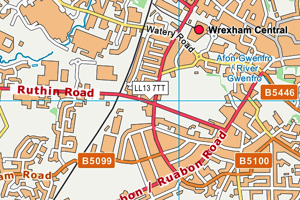 LL13 7TT map - OS VectorMap District (Ordnance Survey)
