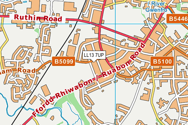 LL13 7UP map - OS VectorMap District (Ordnance Survey)