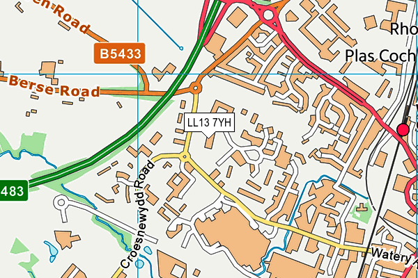 LL13 7YH map - OS VectorMap District (Ordnance Survey)