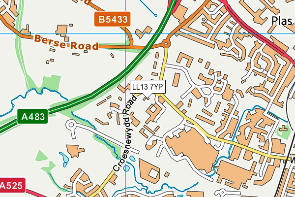 LL13 7YP map - OS VectorMap District (Ordnance Survey)
