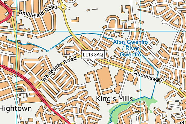 LL13 8AQ map - OS VectorMap District (Ordnance Survey)