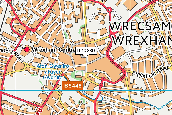 LL13 8BD map - OS VectorMap District (Ordnance Survey)