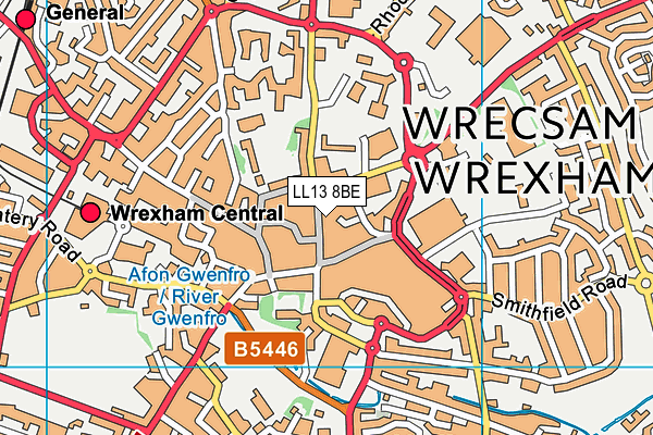 LL13 8BE map - OS VectorMap District (Ordnance Survey)