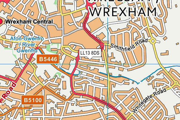 LL13 8DS map - OS VectorMap District (Ordnance Survey)