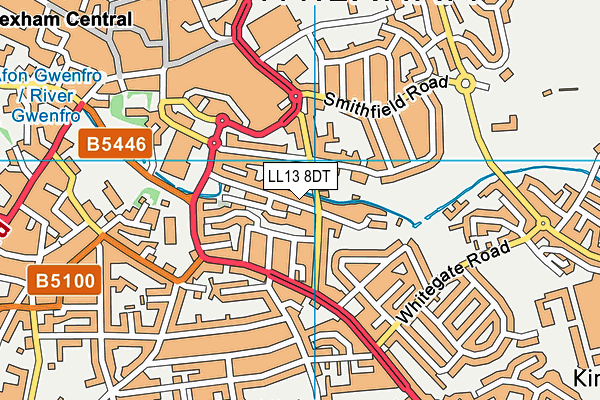 LL13 8DT map - OS VectorMap District (Ordnance Survey)